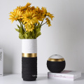 Modern simple flower vase set table decoration black white glod ceramic pot for indoor plants ceramic manufacturers